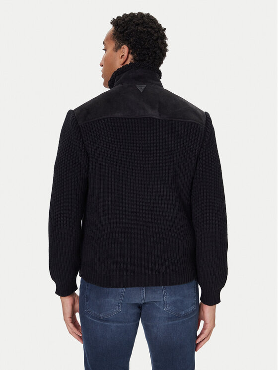 Guess Guess Μπουφάν από απομίμηση δέρματος M5BR79 Z5570 Μαύρο Regular Fit