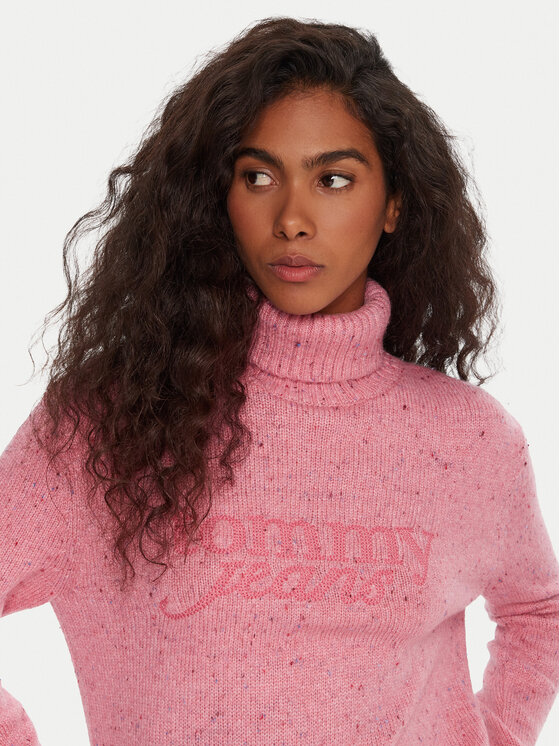 Tommy Jeans Tommy Jeans Bluză cu gât DW0DW21687 Roz Relaxed Fit