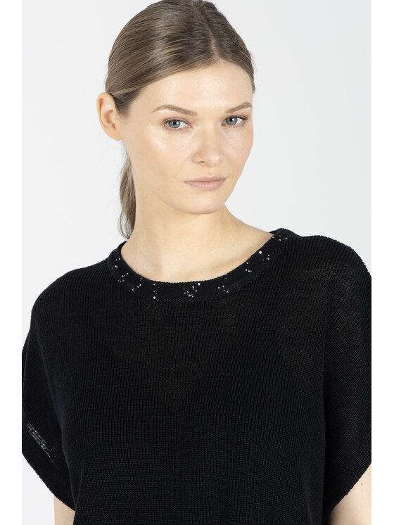 Deni Cler Milano Deni Cler Milano Sweter T-DC-S209-F2-60-90-1 Czarny Loose Fit