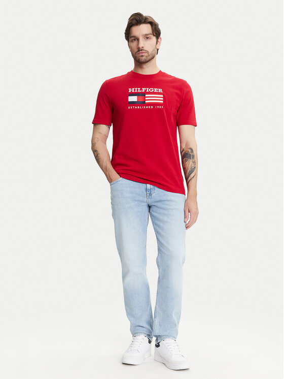 Tommy Hilfiger Tommy Hilfiger T-Shirt American Monotype MW0MW39843 Červená Regular Fit