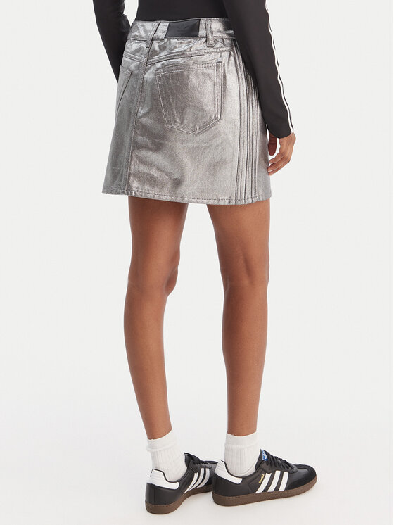 adidas adidas Cпідниця-міні 3-Stripes KD2899 Срібний Regular Fit