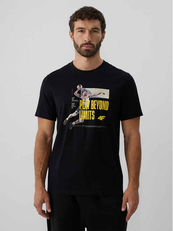 4F 4F T-Shirt STUDIO 4F Czarny Regular Fit