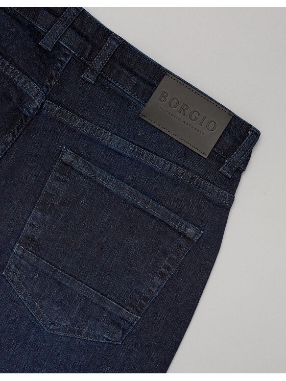 Borgio Borgio Jeansy paterno Granatowy Classic Fit