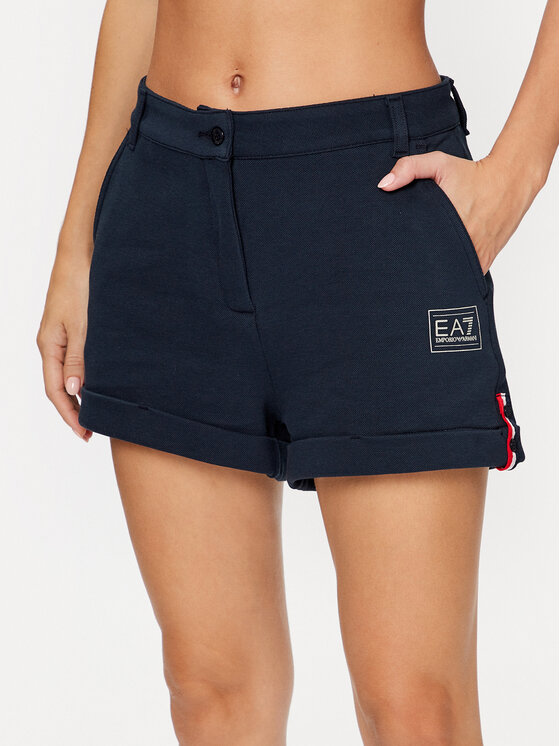 EA7 Emporio Armani Kratke hlače iz tkanine 3RTS66 TJLFZ 1554 Mornarsko modra Regular Fit