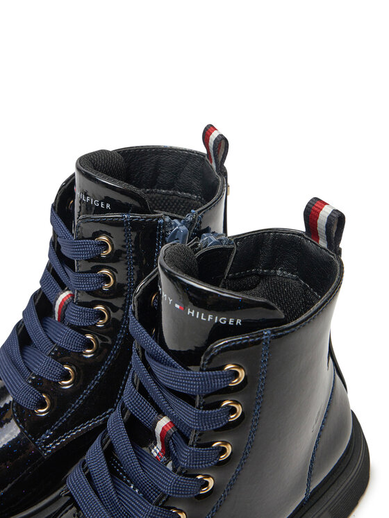 Tommy Hilfiger Tommy Hilfiger Kozaki Lace-Up Bootie T1A5-33564-1237 S Granatowy