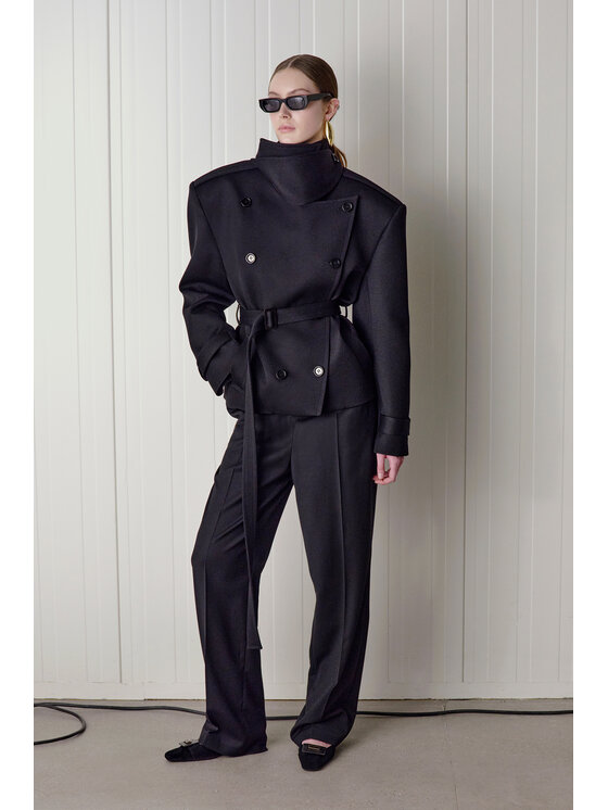 Epuzer Epuzer Giacca di transizione Mensa belted Nero Baggy Fit
