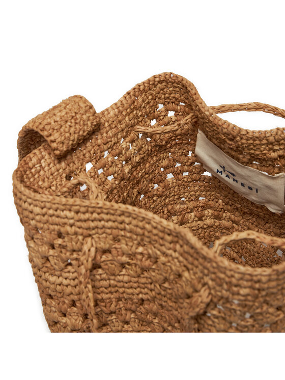 Manebi Manebi Τσάντα Handcrafted Raffia Beach Bucket Weaving V 2.2 AO Καφέ