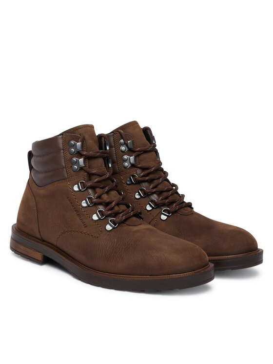 Tommy Hilfiger Tommy Hilfiger Kotníková obuv Cleated Hilfiger Wrm Hook Boot FM0FM05699 Hnědá