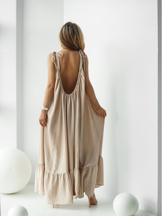 LilaLou LilaLou Letné šaty Gypsy Béžová Oversize