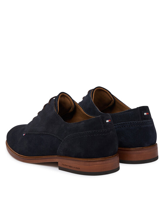 Tommy Hilfiger Tommy Hilfiger Poltopánky Hilfiger Suede Dress Shoe FM0FM05776 Tmavomodrá