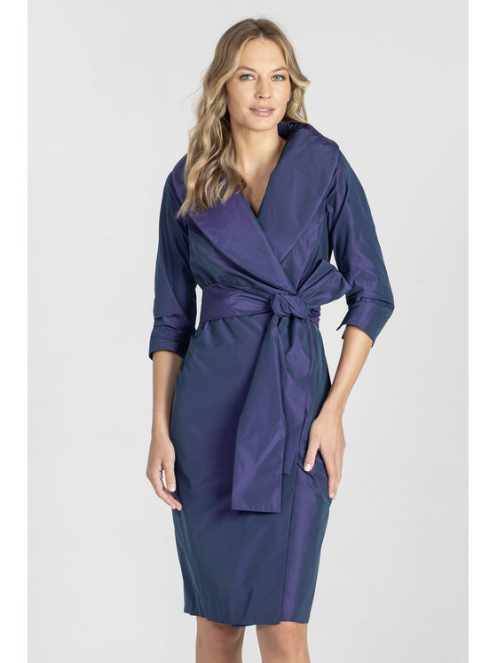 Deni Cler Milano Deni Cler Milano Sukienka koktajlowa W-DC-3378-E5-A4-68-1 Fioletowy Regular Fit