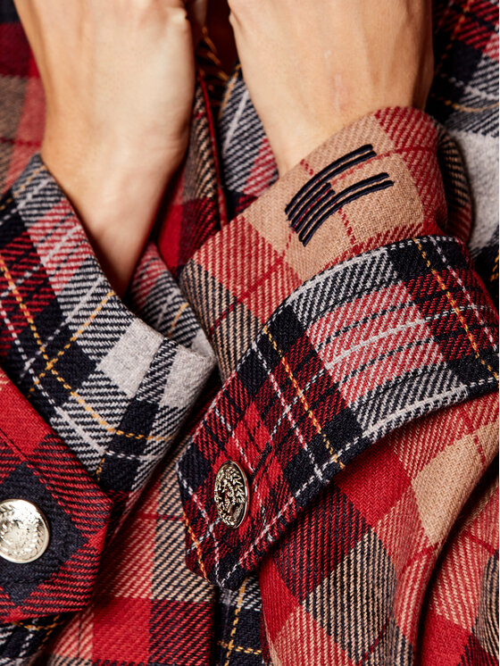 Tommy Hilfiger Tommy Hilfiger Wollmantel ICONS Blend Check Mac WW0WW29406 Bunt Regular Fit