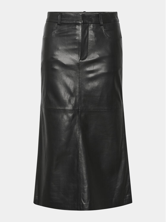 Gestuz Gestuz Gonna di pelle Olivi 10908765 Nero Regular Fit