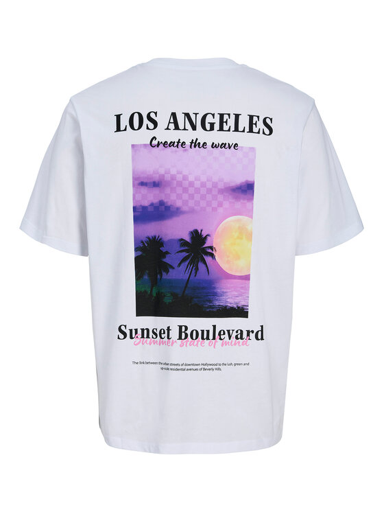 Jack & Jones Jack & Jones Póló City Photoprint 12288353 Fehér Regular Fit