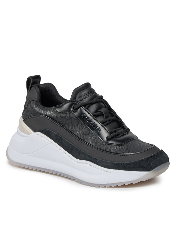 Calvin Klein Calvin Klein Snīkeri Intern Wedge Lace Up - Epi Mono HW0HW01663 Melns