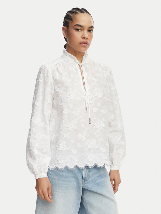 MICHAEL Michael Kors Bluză MS640Y9KPX Alb Relaxed Fit