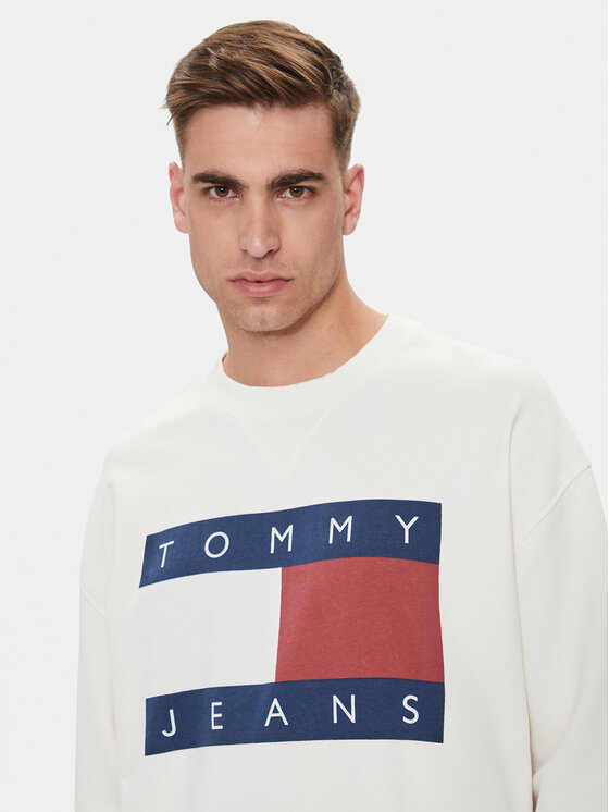 Tommy Jeans Tommy Jeans Felpa Big Flag DM0DM19222 Bianco Relaxed Fit