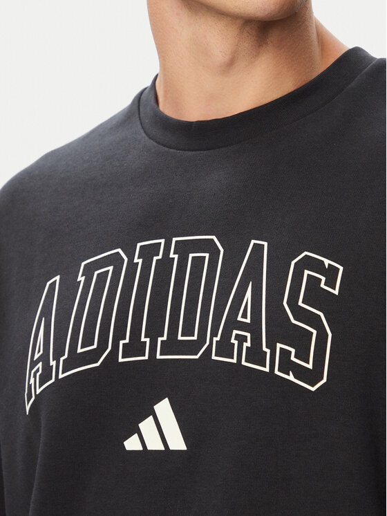 adidas adidas Mikina Seasonal Essentials Collegiate French Terry Crew KF4252 Čierna Regular Fit