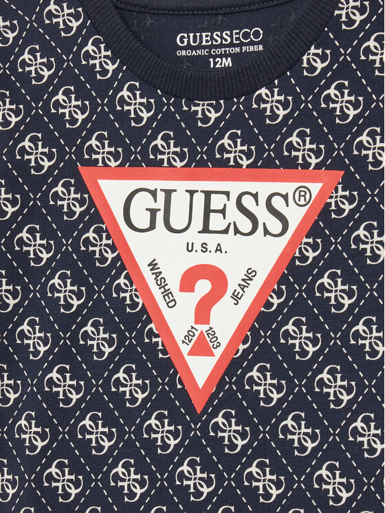 Guess Guess T-Shirt N5YI04 K8HM4 Granatowy Regular Fit