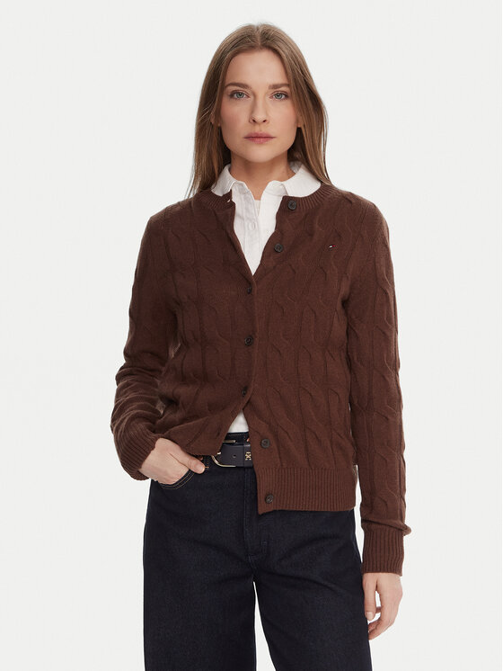 Tommy Hilfiger Tommy Hilfiger Strickjacke WW0WW47463 Braun Regular Fit