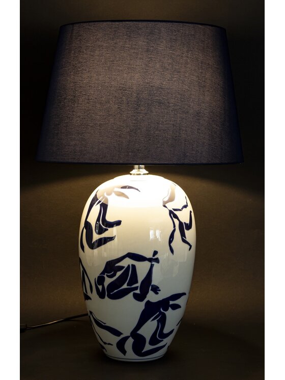 MIAhome MIAhome Lampka nocna Lampa stołowa ceramiczna z kloszem DIVA Niebieski
