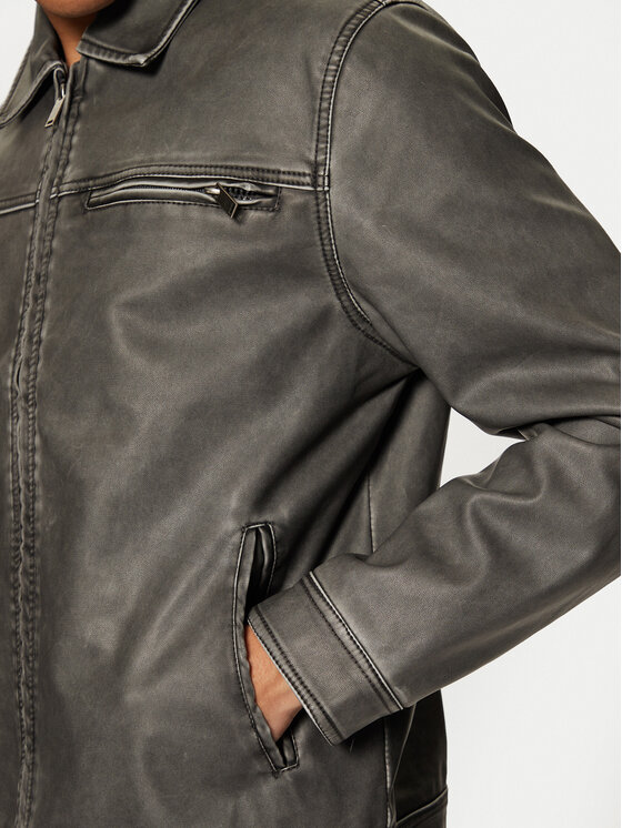 Brave Soul Brave Soul Яке от имитация на кожа MJK-DIVISIONPU Сив Regular Fit