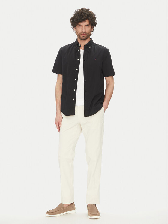 Tommy Hilfiger Tommy Hilfiger Hemd MW0MW37584 Schwarz Regular Fit