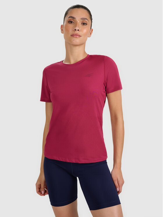 4F 4F Koszulka techniczna MULTI ACTIVE Bordowy Regular Fit