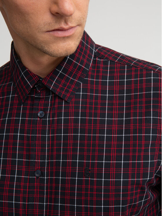 BIG STAR BIG STAR Koszula IWMESO_906_140 Bordowy Classic Fit