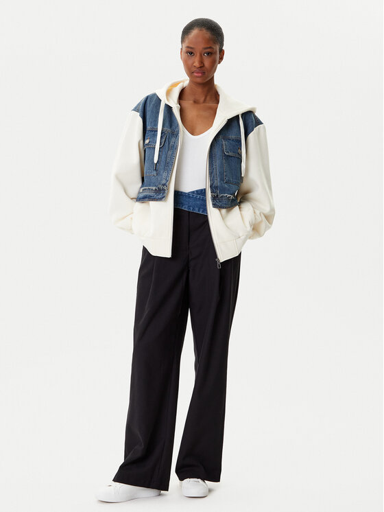 Desigual Desigual Суитшърт Trucker 25WWSK06 Екрю Loose Fit