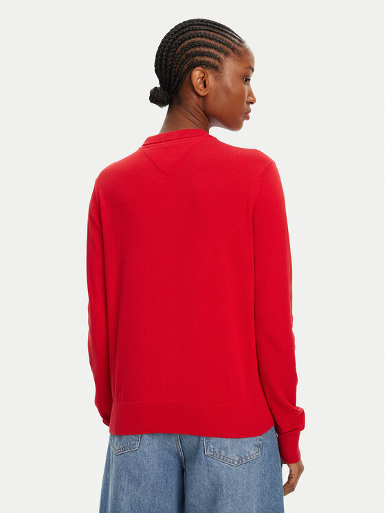 Tommy Jeans Tommy Jeans Svetr Essential DW0DW20159 Červená Regular Fit