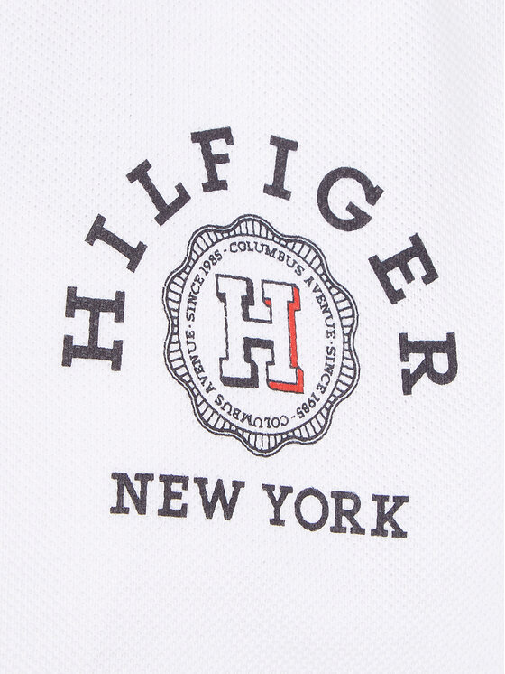 Tommy Hilfiger Tommy Hilfiger Тениска с яка и копчета Monotype KB0KB08801 Бял Regular Fit