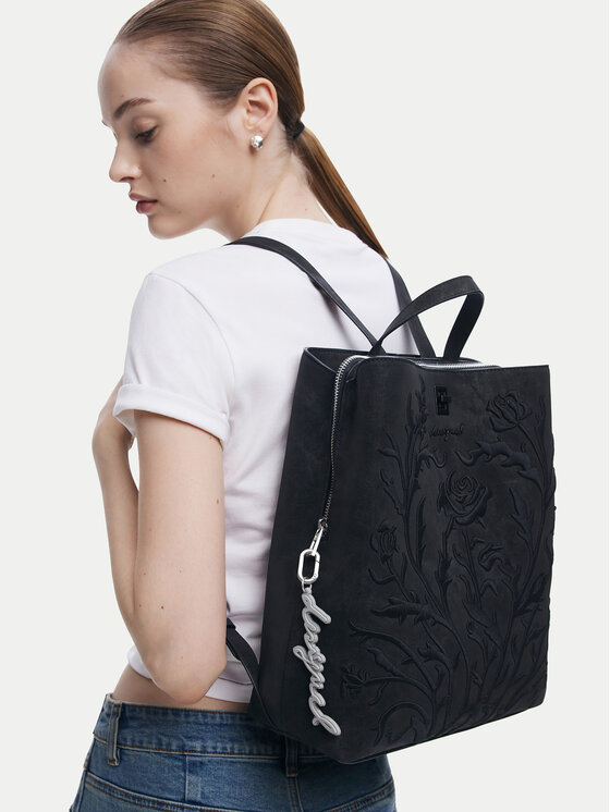 Desigual Desigual Ročna torba Romeo Floral Total B 25WAKP06 Črna