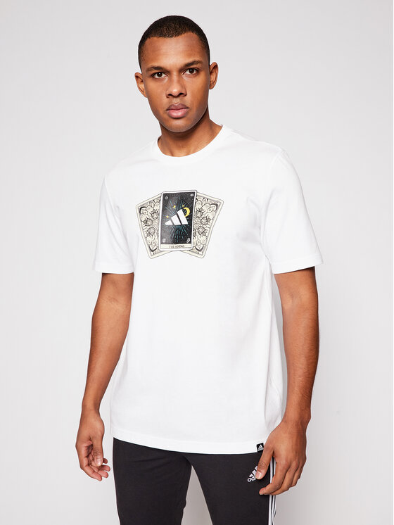 T-shirt Tarot Badge of Sport Graphic GN8179 Bianco...