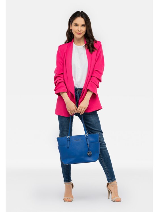 Perso Perso Marynarka ze ściąganymi rękawami Różowy Casual Fit
