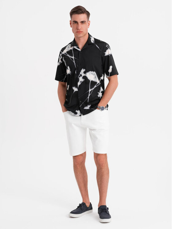 Ombre Ombre Szorty jeansowe OM-SRDS-0171 Biały Regular Fit