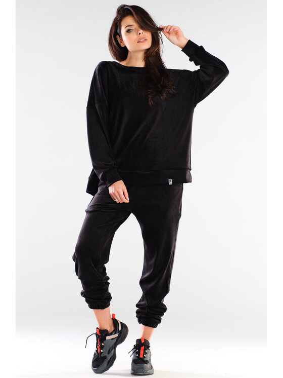 Awama Awama Spodnie damskie A411 Czarny Basic Fit