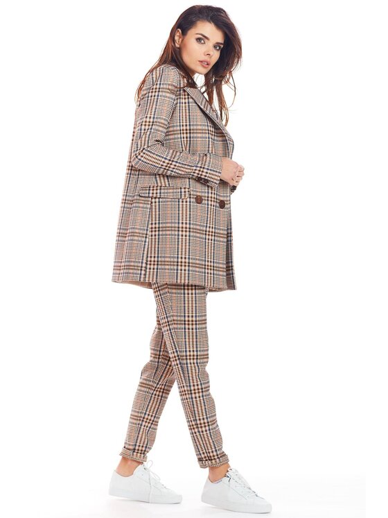 Awama Awama Giacca da abito A364 Marrone Basic Fit