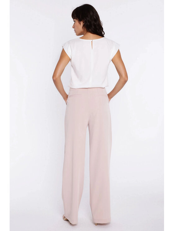 NIFE NIFE Kalhoty z materiálu SD138 Béžová Modern Relaxed Fit