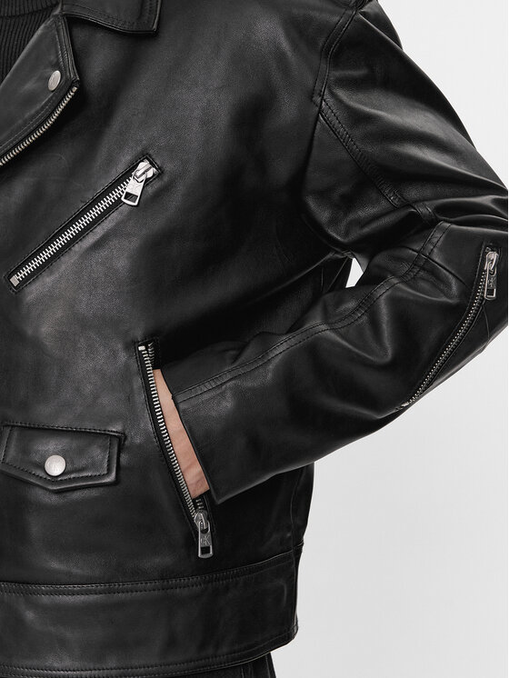 Calvin Klein Jeans Calvin Klein Jeans Кожено яке J30J323398 Черен Oversize