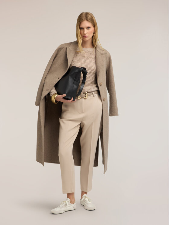Motivi Motivi Spodnie materiałowe P0AAQ005153N002 Kremowy Regular Fit