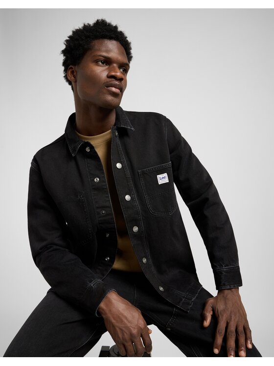 Lee Lee Koszula jeansowa Rlx Wrkwear Overshirt Czarny Relaxed Fit