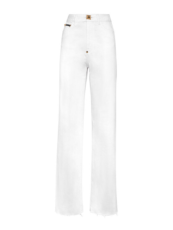 PHILIPP PLEIN PHILIPP PLEIN Jeansy 4065 Biały Palazzo Fit