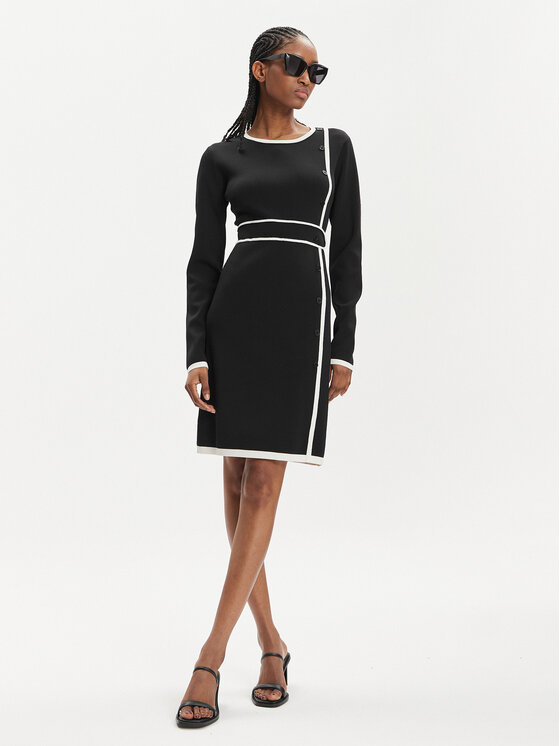 Silvian Heach Silvian Heach Kasdieninė suknelė PGA22128VE Juoda Slim Fit