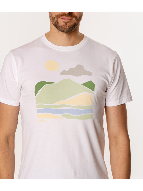 Lee Cooper Lee Cooper T-Shirt LANDSCAPE 1145 Biały Slim Fit