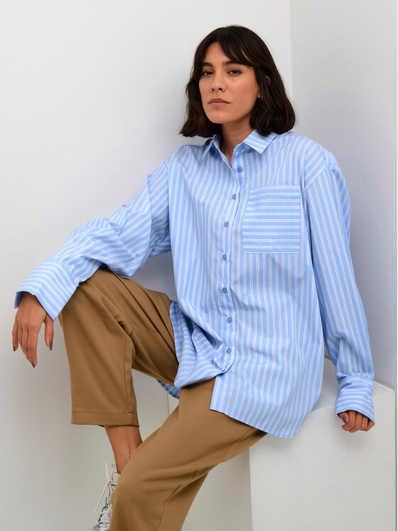 Kaffe Kaffe Košeľa Mackie 10508855 Modrá Relaxed Fit