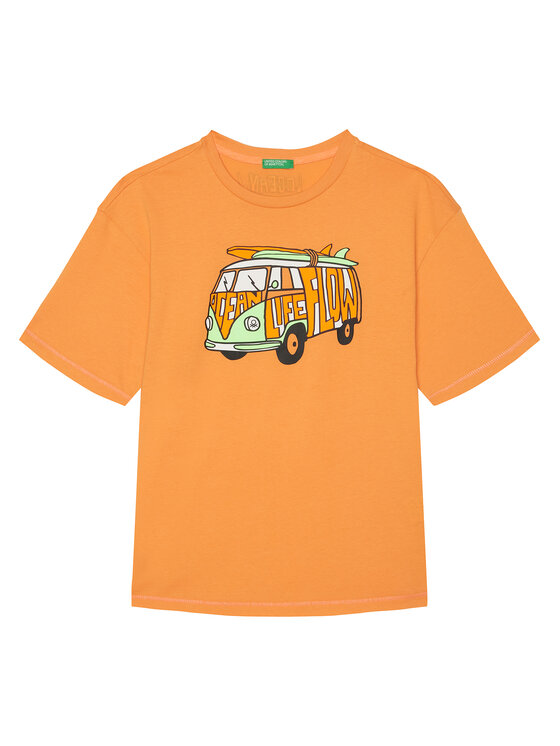 United Colors Of Benetton T-Shirt 3I1XC10P6 Pomarańczowy Regular Fit
