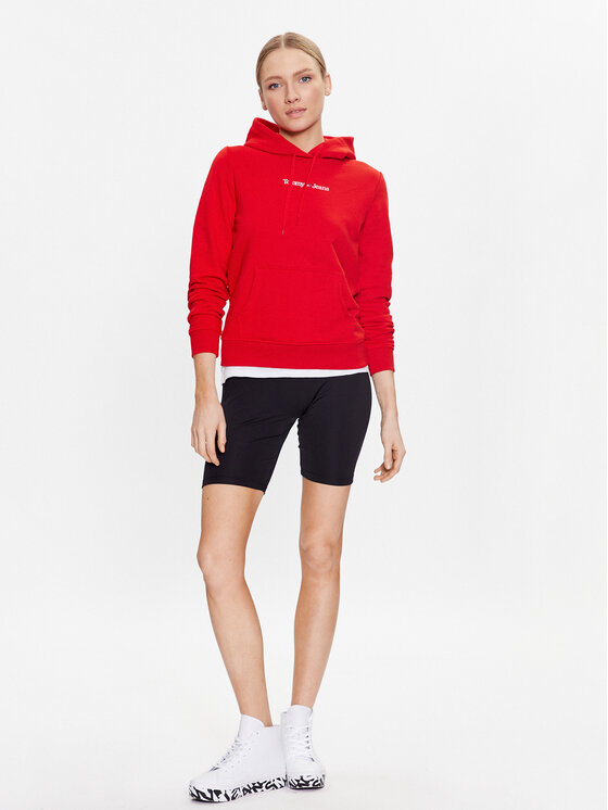 Tommy Jeans Tommy Jeans Суитшърт Serif Linear DW0DW15649 Червен Regular Fit