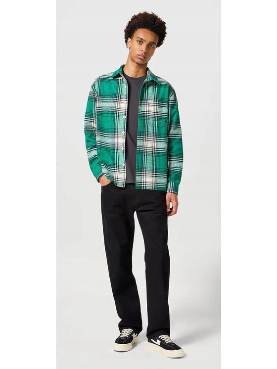 Wrangler Wrangler Koszula Non Frayed Plaid Shirt Zielony Relaxed Fit