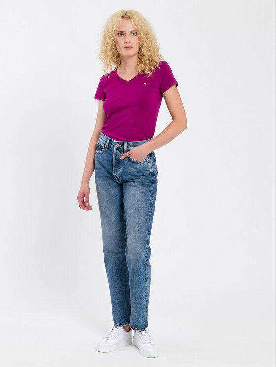 Cross Jeans Cross Jeans T-Shirt 55152-036 Fioletowy Regular Fit